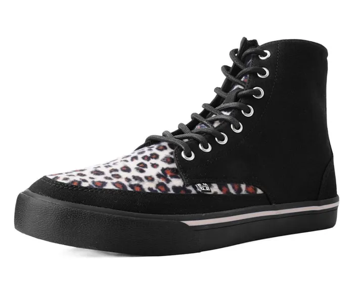 Black Canvas and Leopard 8Eye Sneaker Boot Men TUK Shoes Sneakers