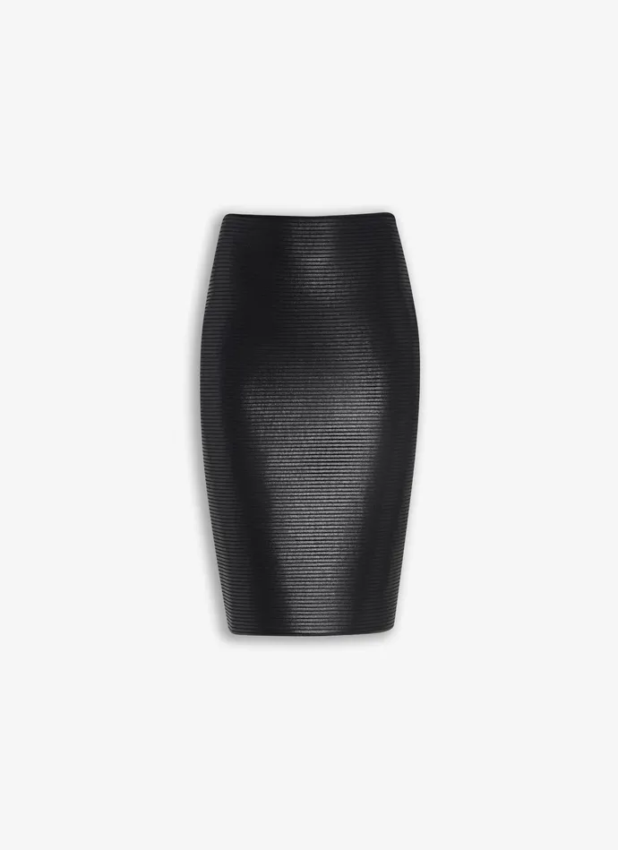 Black Coated Pencil Skirt Women Alaa Skirts