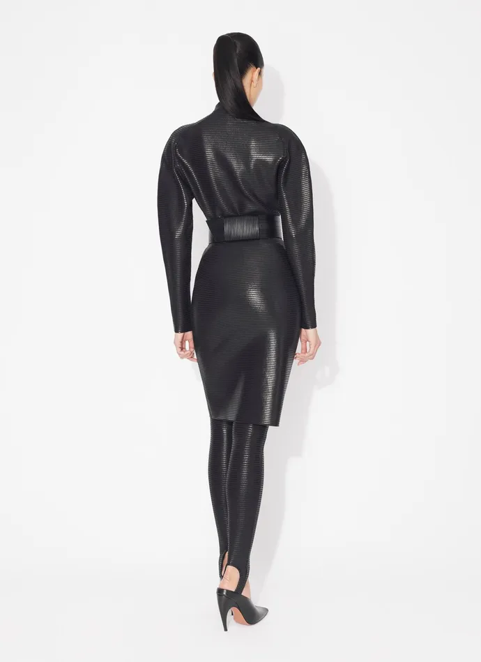 Black Coated Pencil Skirt Women Alaa Skirts