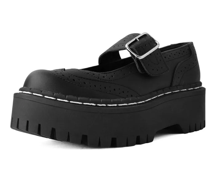 Black Double Decker Mary Jane Women TUK Shoes Mary Janes