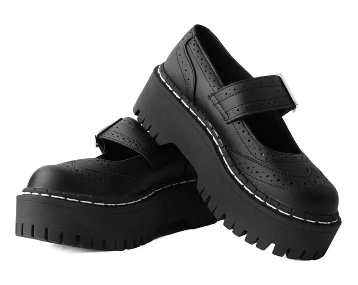 Black Double Decker Mary Jane Women TUK Shoes Platforms Black Double Decker Mary Jane Women TUK Shoes Platforms