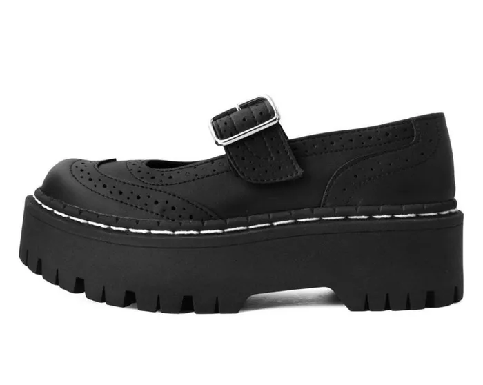 Black Double Decker Mary Jane Women TUK Shoes Platforms Black Double Decker Mary Jane Women TUK Shoes Platforms