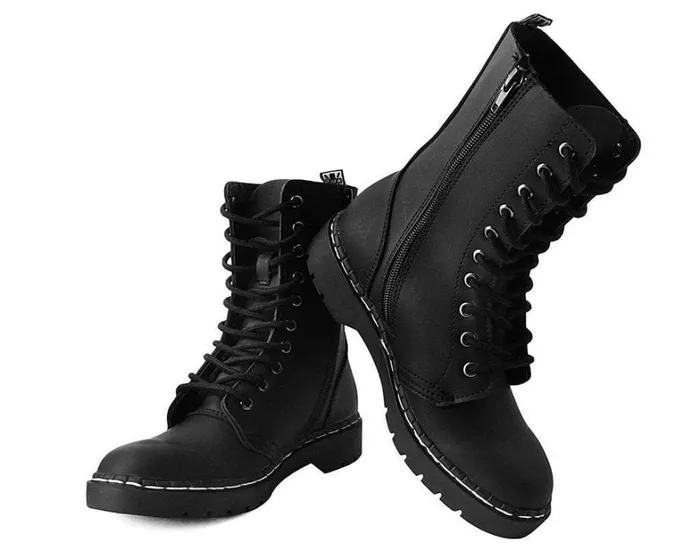 Black Faux Leather 10Eyelet Gibson Boots Men TUK Shoes Vegan Black Faux Leather 10Eyelet Gibson Boots Men TUK Shoes Vegan