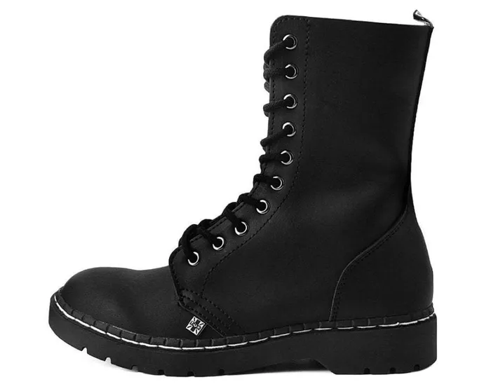 Black Faux Leather 10Eyelet Gibson Boots Men TUK Shoes Vegan Black Faux Leather 10Eyelet Gibson Boots Men TUK Shoes Vegan