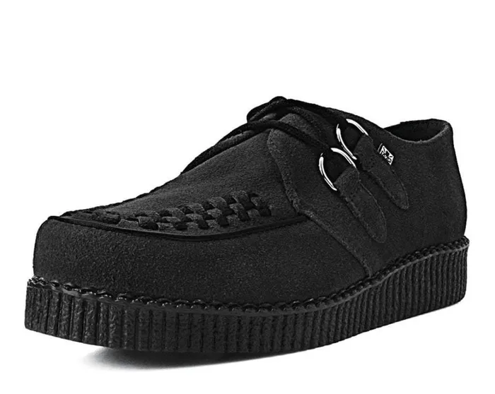 Black Faux Suede Viva Low Creeper Men TUK Shoes Dress Shoes