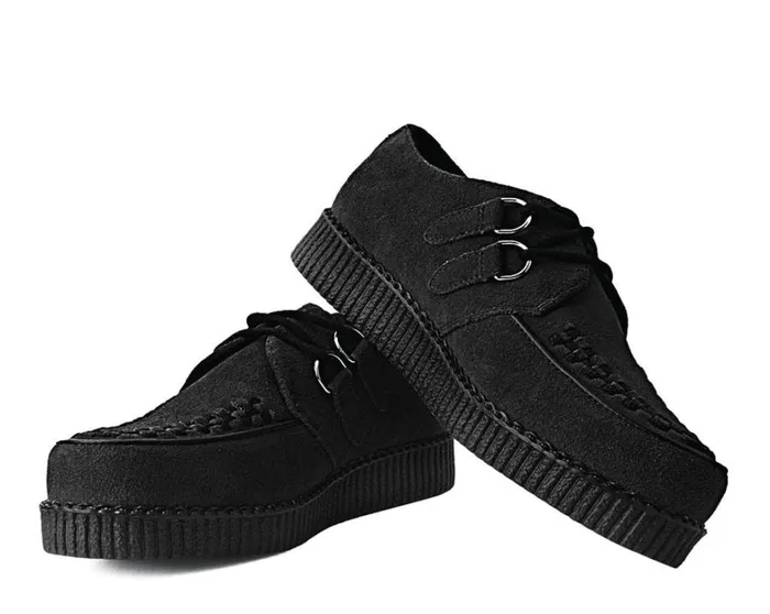 Black Faux Suede Viva Low Creeper Men TUK Shoes Vegan