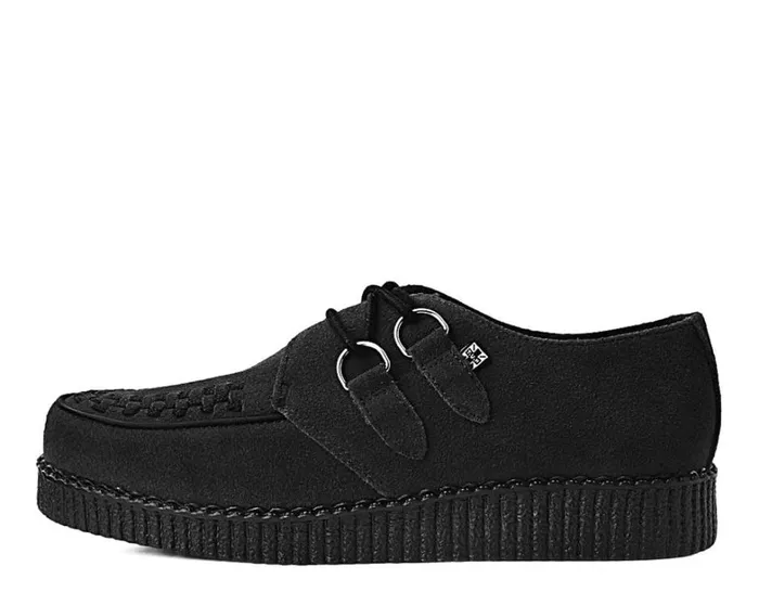 Black Faux Suede Viva Low Creeper Men TUK Shoes Vegan