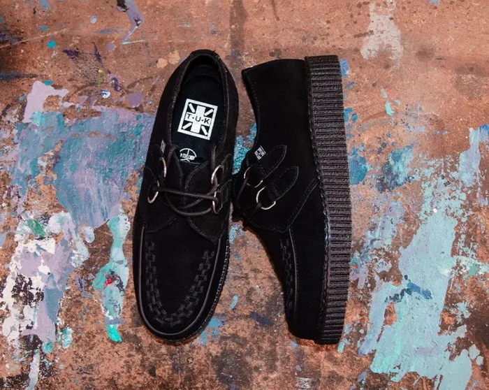 Black Faux Suede Viva Low Creeper Men TUK Shoes Vegan