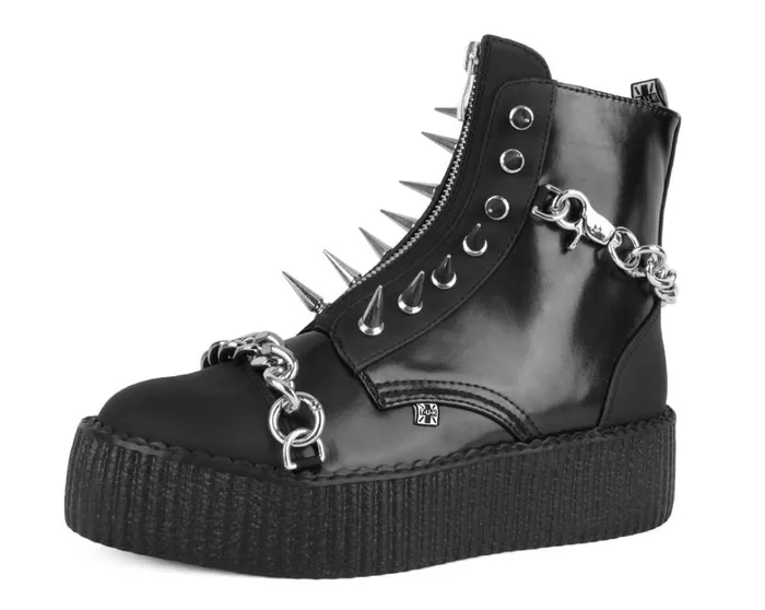 Black Haze Spike and Chain Viva Mondo Boot Men TUK Shoes Boots