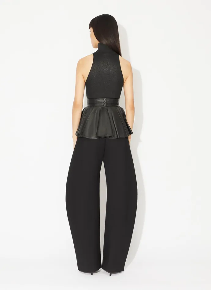 Black HIGH NECK COATED BODY Women Alaa Bodysuits and Leggings