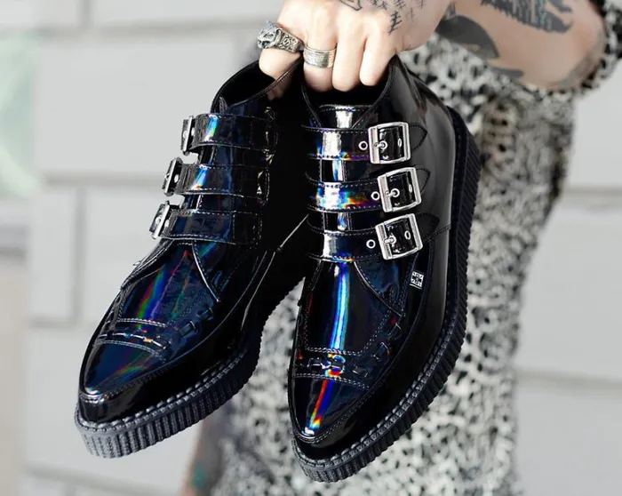 Black Prism 3Buckle Pointed Boot Men TUK Shoes Vegan Black Prism 3Buckle Pointed Boot Men TUK Shoes Vegan