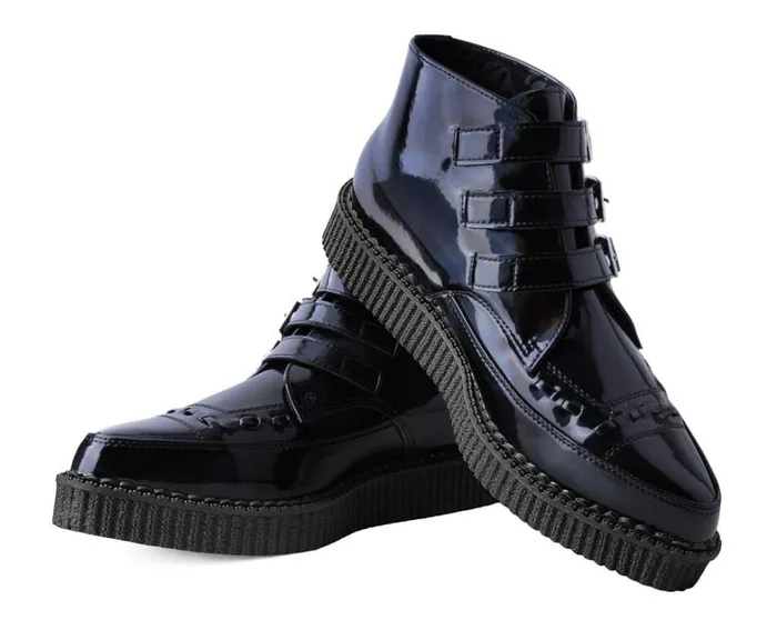 Black Prism 3Buckle Pointed Boot Men TUK Shoes Vegan Black Prism 3Buckle Pointed Boot Men TUK Shoes Vegan