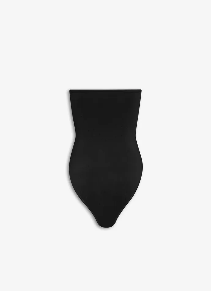 Black STRAPLESS BODY IN STRETCH KNIT Women Alaa Bodysuits and Leggings