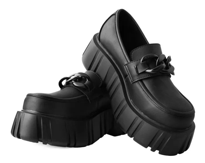 Black TUKskin Anarchic Airship Chain Loafer Women TUK Shoes Platforms Black TUKskin Anarchic Airship Chain Loafer Women TUK Shoes Platforms