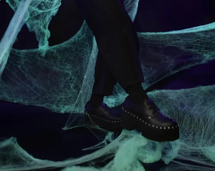 Black TUKskin Dino Flat Platform Women TUK Shoes Platforms