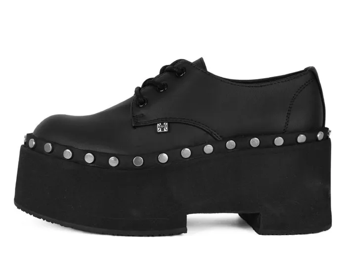 Black TUKskin Dino Flat Platform Women TUK Shoes Platforms