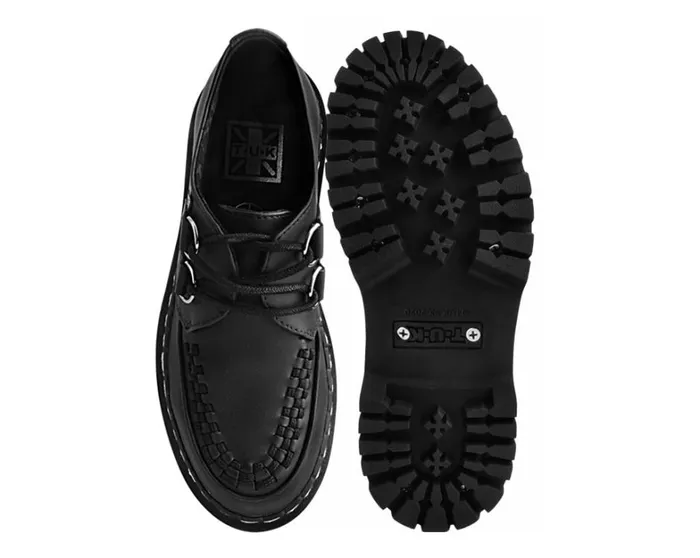 Black TUKskin Interlace Double Decker Creeper Women TUK Shoes Vegan Black TUKskin Interlace Double Decker Creeper Women TUK Shoes Vegan