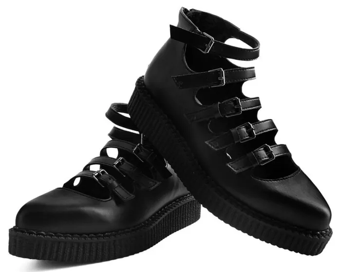 Black TUKskin MultiStrap Pointed Mary Jane Ballet Creepers Women TUK Shoes Mary Janes Black TUKskin MultiStrap Pointed Mary Jane Ballet Creepers Women TUK Shoes Mary Janes
