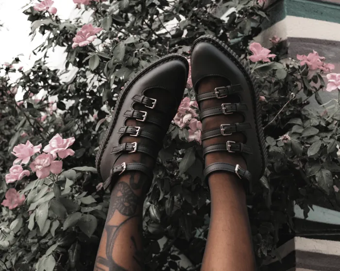 Black TUKskin MultiStrap Pointed Mary Jane Ballet Creepers Women TUK Shoes Mary Janes Black TUKskin MultiStrap Pointed Mary Jane Ballet Creepers Women TUK Shoes Mary Janes