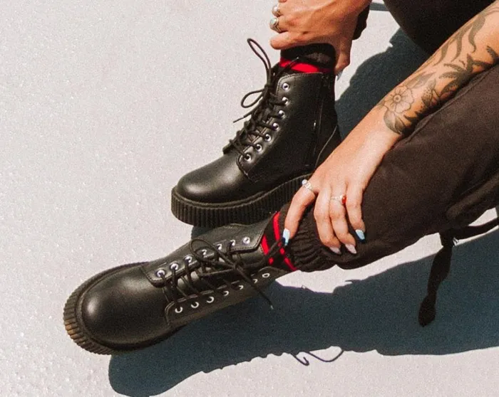 Black TUKskin Vegan Casbah Creeper Boots Men TUK Shoes Vegan Black TUKskin Vegan Casbah Creeper Boots Men TUK Shoes Vegan