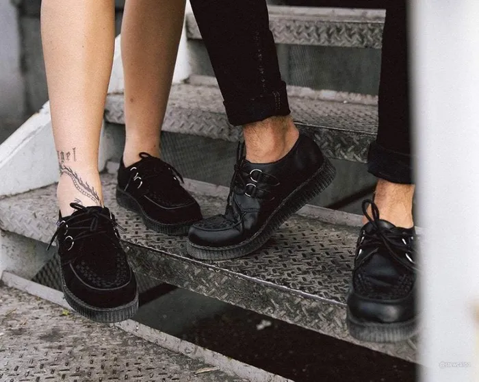 Black TUKskin Vegan Viva Low Sole Creepers Women TUK Shoes Vegan Black TUKskin Vegan Viva Low Sole Creepers Women TUK Shoes Vegan