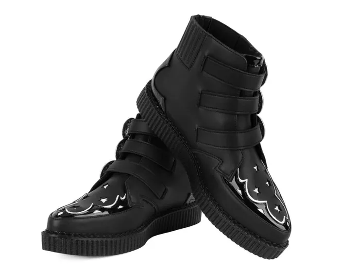 Black TUKskin Western Star 3Buckle Pointed Boot Women TUK Shoes Boots Black TUKskin Western Star 3Buckle Pointed Boot Women TUK Shoes Boots