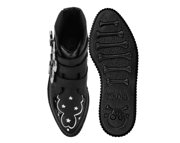 Black TUKskin Western Star 3Buckle Pointed Boot Women TUK Shoes Boots Black TUKskin Western Star 3Buckle Pointed Boot Women TUK Shoes Boots