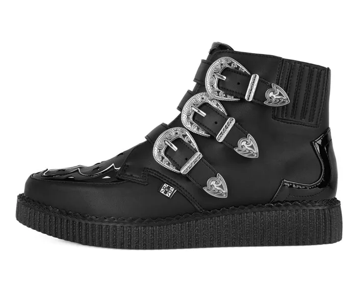 Black TUKskin Western Star 3Buckle Pointed Boot Women TUK Shoes Boots Black TUKskin Western Star 3Buckle Pointed Boot Women TUK Shoes Boots
