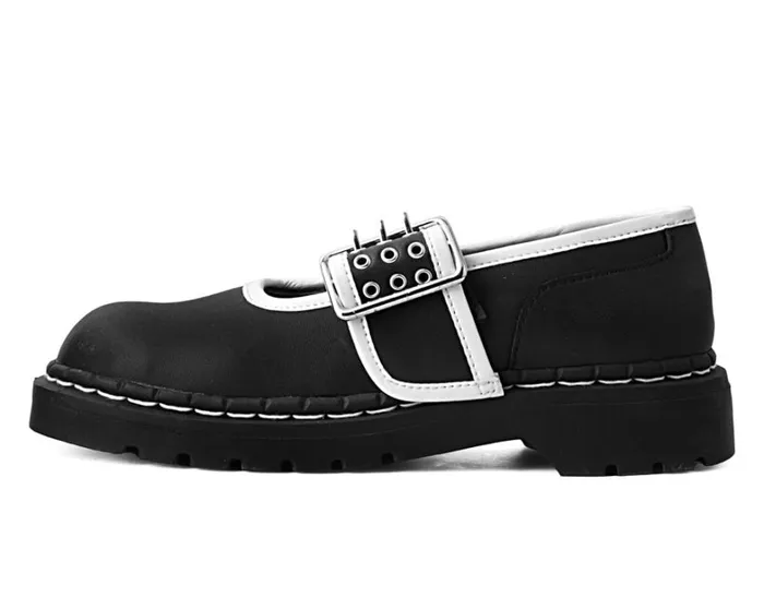 Black TUKskin White Trim 3Prong Anarchic Mary Jane Women TUK Shoes Mary Janes Black TUKskin White Trim 3Prong Anarchic Mary Jane Women TUK Shoes Mary Janes