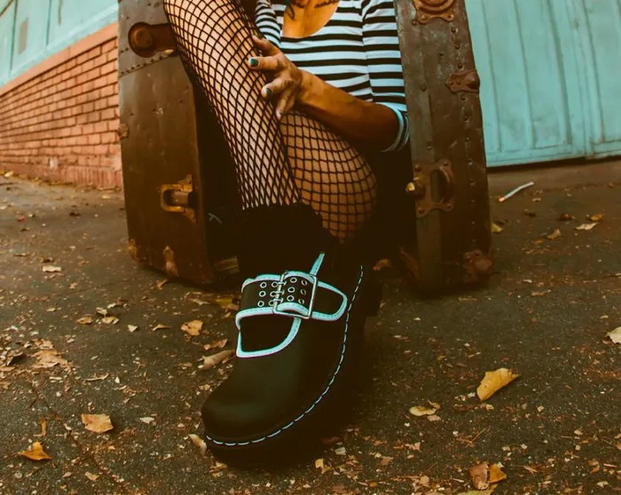 Black TUKskin White Trim 3Prong Anarchic Mary Jane Women TUK Shoes Mary Janes Black TUKskin White Trim 3Prong Anarchic Mary Jane Women TUK Shoes Mary Janes