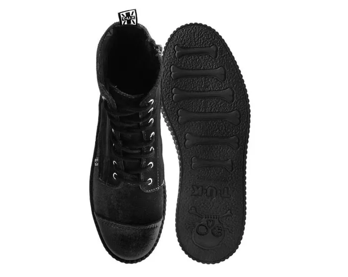 Black Velvet 7Eye Viva Mondo Boot Women TUK Shoes Boots Black Velvet 7Eye Viva Mondo Boot Women TUK Shoes Boots