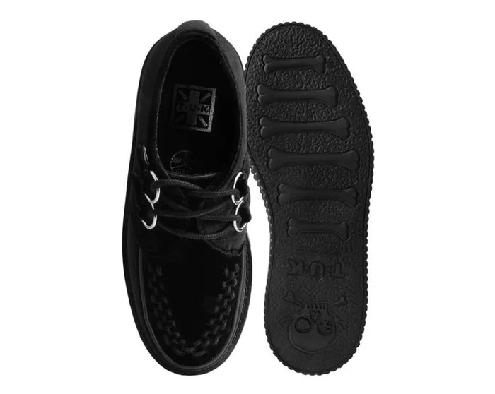 Black Velvet Stratocreeper Women TUK Shoes Platforms Black Velvet Stratocreeper Women TUK Shoes Platforms