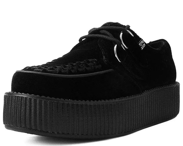 Black Velvet Vegan Viva Mondo Creepers Women TUK Shoes Vegan