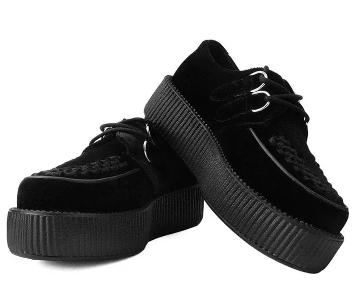 Black Velvet Vegan Viva Mondo Creepers Women TUK Shoes Vegan Black Velvet Vegan Viva Mondo Creepers Women TUK Shoes Vegan