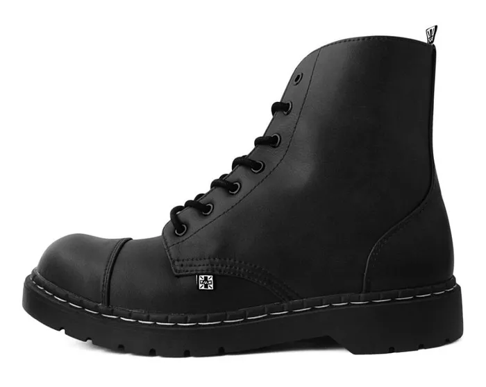 Black Waxy 7Eye Capped Toe Boot Women TUK Shoes Boots Black Waxy 7Eye Capped Toe Boot Women TUK Shoes Boots