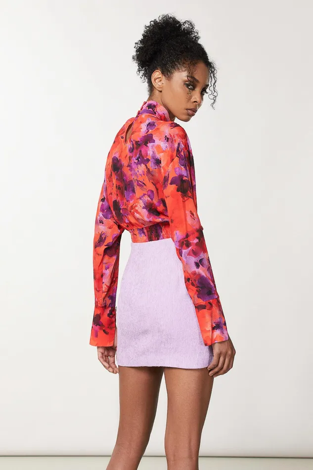 Blouses Women Patrizia Pepe Crepe Blouse Infrarouge Print