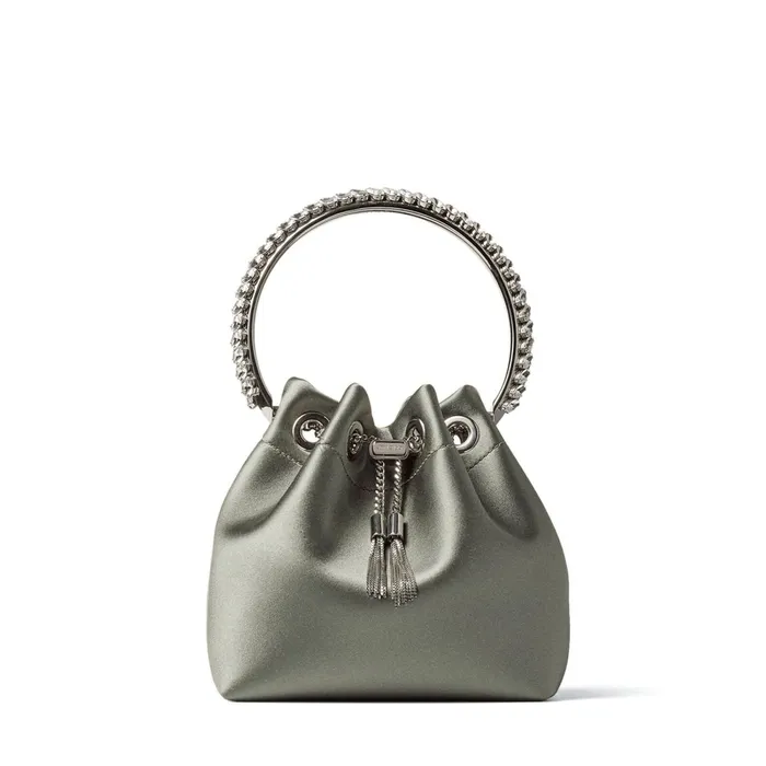Bon Bon Cactus Satin Handbag With CrystalEmbellished Metal Handle Cactus Women JIMMY CHOO Evening Bags Bon Bon Cactus Satin Handbag With CrystalEmbellished Metal Handle Cactus Women JIMMY CHOO Evening Bags