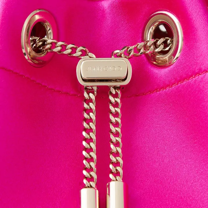 Bon Bon Fuchsia Satin Bag With Crystal Handle Fuchsia Women JIMMY CHOO Evening Bags