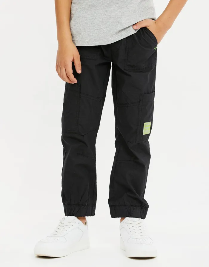 Boys Black Utility Jogger Black Threadbare Trousers