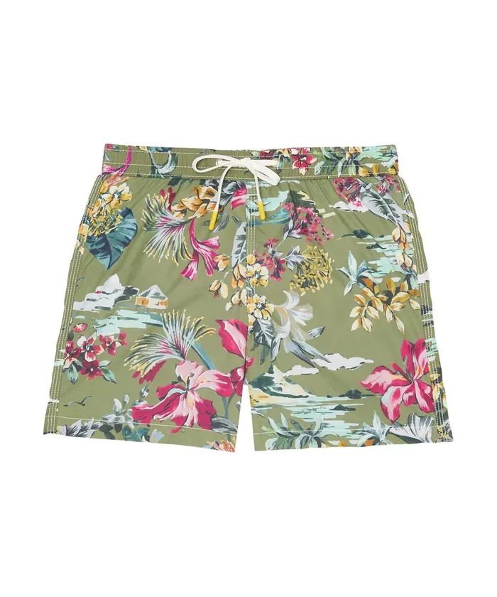 Boys Hartford Clothing Green Hawaii Achille Kids Swim Shorts