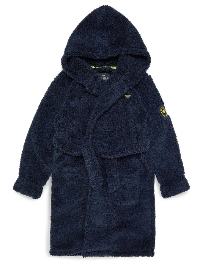 Boys Navy Dressing Gown Navy Threadbare Loungewear Boys Navy Dressing Gown Navy Threadbare Loungewear