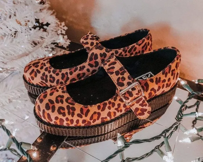 Brown Leopard Faux Suede Viva Low Mary Jane Women TUK Shoes Mary Janes Brown Leopard Faux Suede Viva Low Mary Jane Women TUK Shoes Mary Janes
