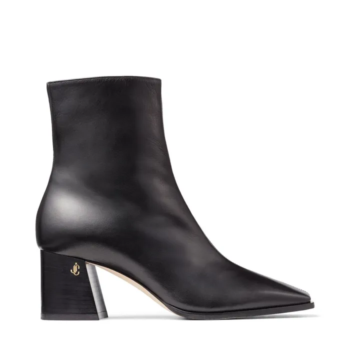 Bryelle 65 Black Calf Leather Block Heel Ankle Boots With Jc Emblem Black Women JIMMY CHOO Boots Bryelle 65 Black Calf Leather Block Heel Ankle Boots With Jc Emblem Black Women JIMMY CHOO Boots