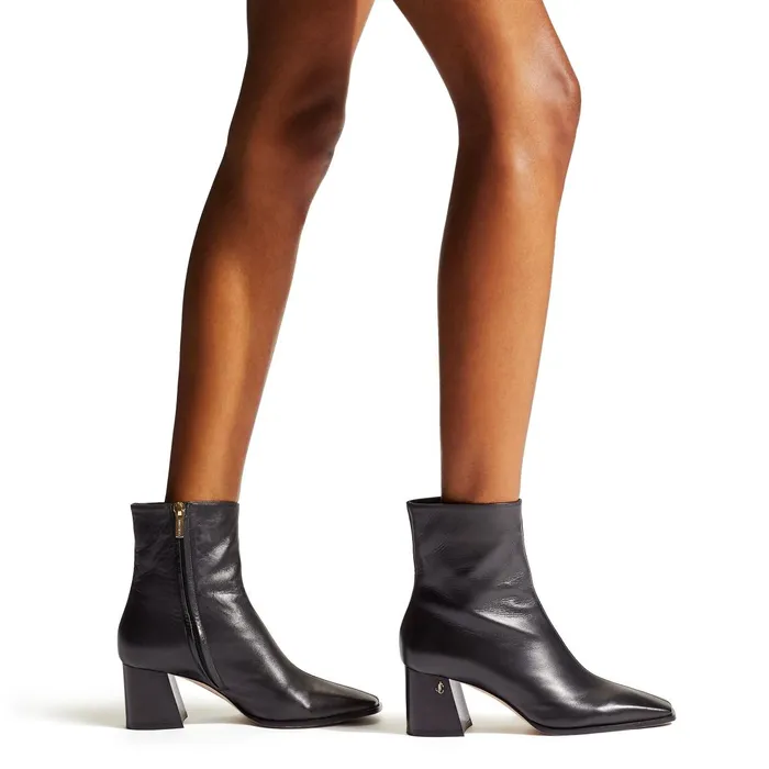 Bryelle 65 Black Calf Leather Block Heel Ankle Boots With Jc Emblem Black Women JIMMY CHOO Boots