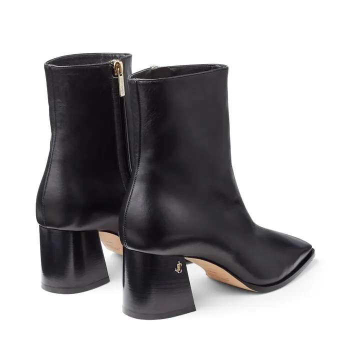 Bryelle 65 Black Calf Leather Block Heel Ankle Boots With Jc Emblem Black Women JIMMY CHOO Boots