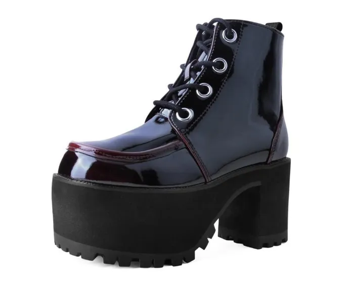 Burgundy Gradient Nosebleed Women TUK Shoes Boots