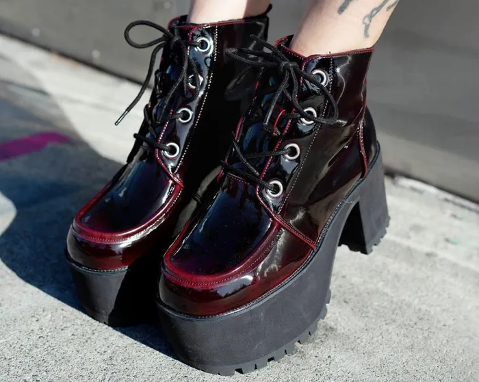 Burgundy Gradient Nosebleed Women TUK Shoes Boots Burgundy Gradient Nosebleed Women TUK Shoes Boots