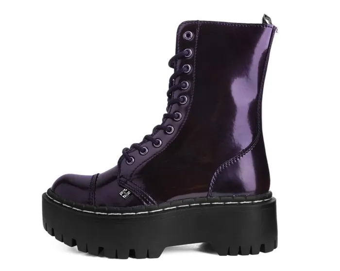 Burgundy RubOff 10Eye Double Decker Boot Men TUK Shoes Vegan Burgundy RubOff 10Eye Double Decker Boot Men TUK Shoes Vegan