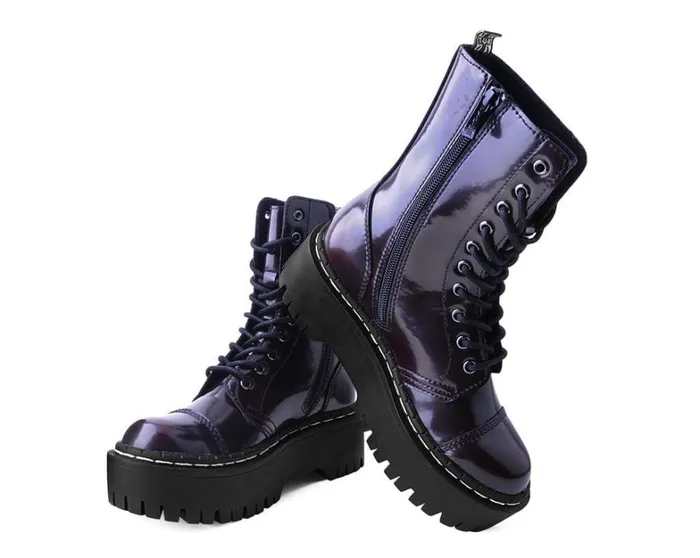 Burgundy RubOff 10Eye Double Decker Boot Men TUK Shoes Vegan Burgundy RubOff 10Eye Double Decker Boot Men TUK Shoes Vegan