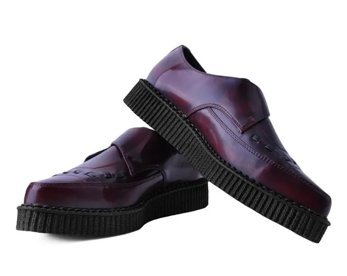 Burgundy Rub Off TUKskin Monk Buckle Creeper Men TUK Shoes Vegan Burgundy Rub Off TUKskin Monk Buckle Creeper Men TUK Shoes Vegan